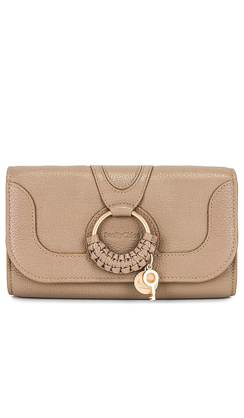 See By Chloe Pebbled Motty Grey Hana Wallet On Chain